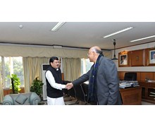 Receiving Mr. Mukul Wasnik, Cabinet Minister for Social Welfare, Government of India
