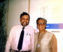 With Md. Yunus, Nobel Laureate, during the World Summit on Social Development, Copenhagen, 1995